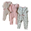 DİAMONDSTAR KIZ  9-18 AY ZEBRA BASKILI 3 LÜ TEK BOY TULUM SETİ