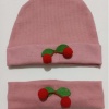 DİAMONDSTAR LASTİKLİ KİRAZLI KIZ ŞAPKA BANDANA SETİ