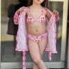 Kız Çocuk  Pareolu 3 Lü  Bikinili Takım