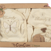 %100 Organik Pamuk Lüks Butterfly Desen Bebek Takımı Hastane Çıkışı Yenidoğan  Set 5 Parça