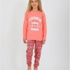 Kız Çocuk Uzun Kollu %100 Pamuklu Pijama Takımı 6/9 Yaş