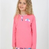 Kız Çocuk Love Me Baklı Uzun Kollu %100 Pamuklu Düğme Detaylı Pijama Takımı  2/5 Yaş