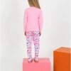 Kız Çocuk Love Me Baklı Uzun Kollu %100 Pamuklu Düğme Detaylı Pijama Takımı  2/5 Yaş