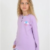 Kız Çocuk Love Me Baklı Uzun Kollu %100 Pamuklu Düğme Detaylı Pijama Takımı  2/5 Yaş