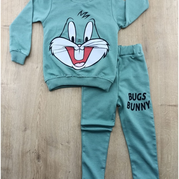 diamondstar Basic Tavşan Baskılı Pijama Takım 2-5 Yaş
