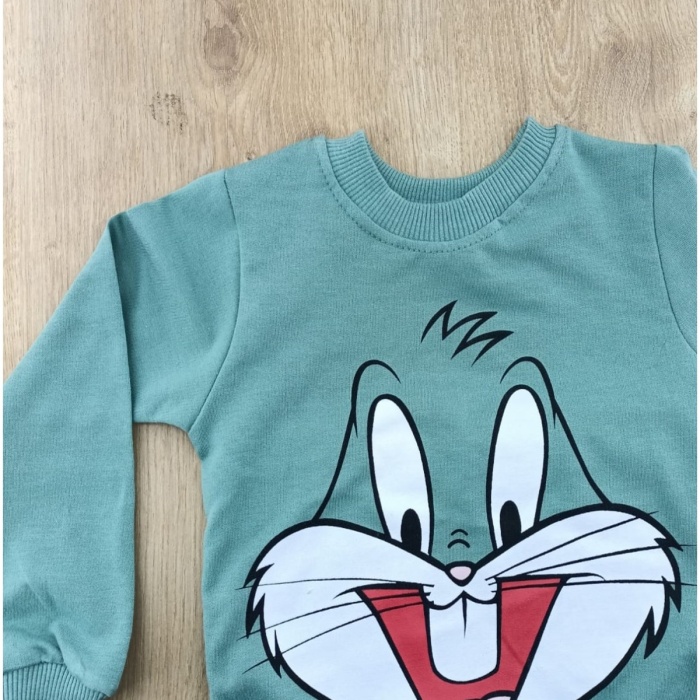 diamondstar Basic Tavşan Baskılı Pijama Takım 2-5 Yaş