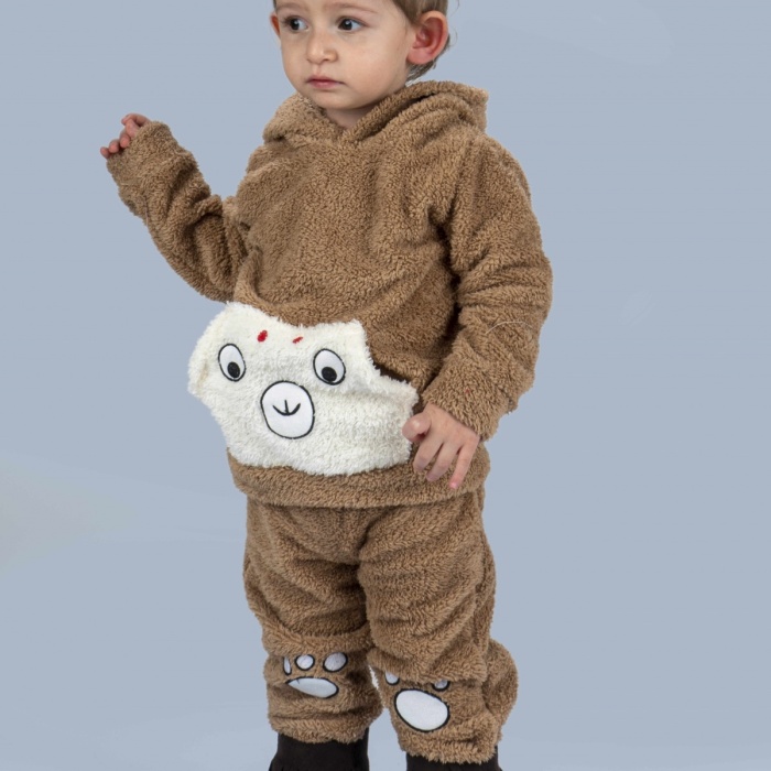 sütlü kahve  Kışlık Welsoft Lüx Bebek Takımı