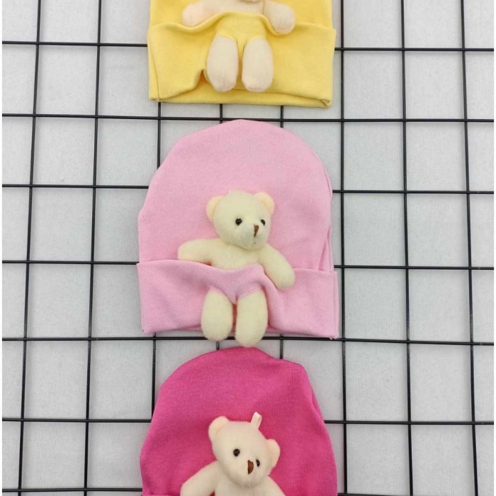 diamondstar oyuncak ayılı yenidoğan bebek şapkası