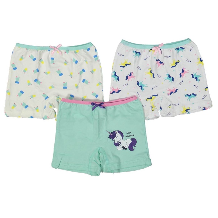 DİAMONDSTAR KIZ 3/12 YAŞ KARIŞIK DESENLİ  BOXER SET