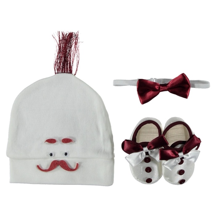 DİAMONDSTAR BEBEK PAPYON BERE PATİK SET