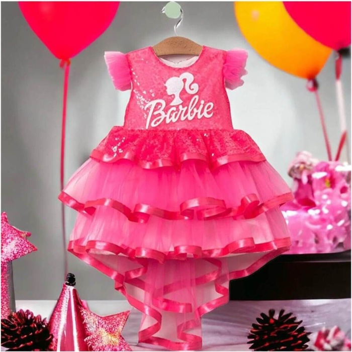 Baskılı  Kız Elbise 1/4 yaş