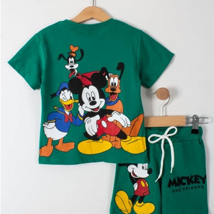 Mickey ve Arkadaşları Baskılı Erkek Çocuk Şortlu Alt Üst Takım
