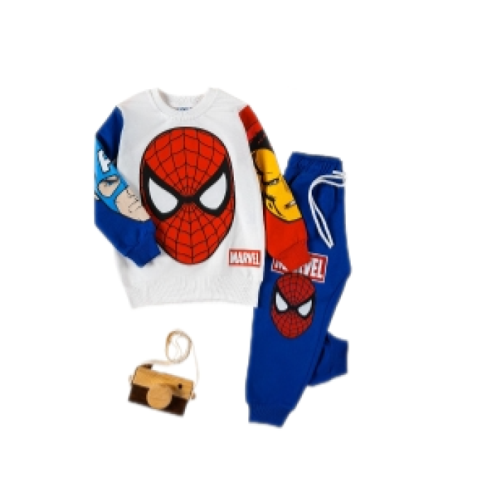 Erkek Çocuk Marvel Baskılı Bisiklet Yaka  Eşofman Takımı 4/8 yaş