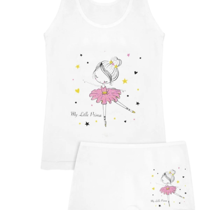 KIZ 3/12 YAŞ KARIŞIK DESENLİ ATLET VE BOXER SET