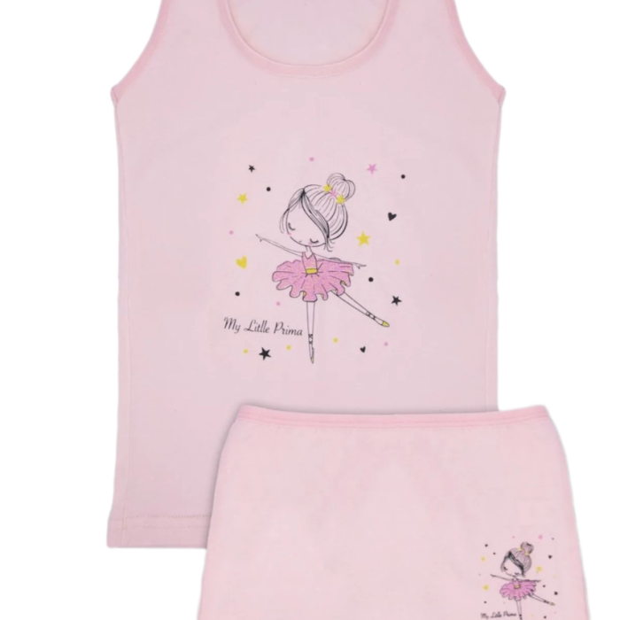 KIZ 3/12 YAŞ KARIŞIK DESENLİ ATLET VE BOXER SET