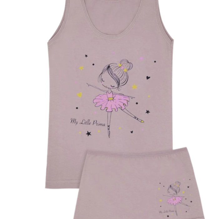 KIZ 3/12 YAŞ KARIŞIK DESENLİ ATLET VE BOXER SET