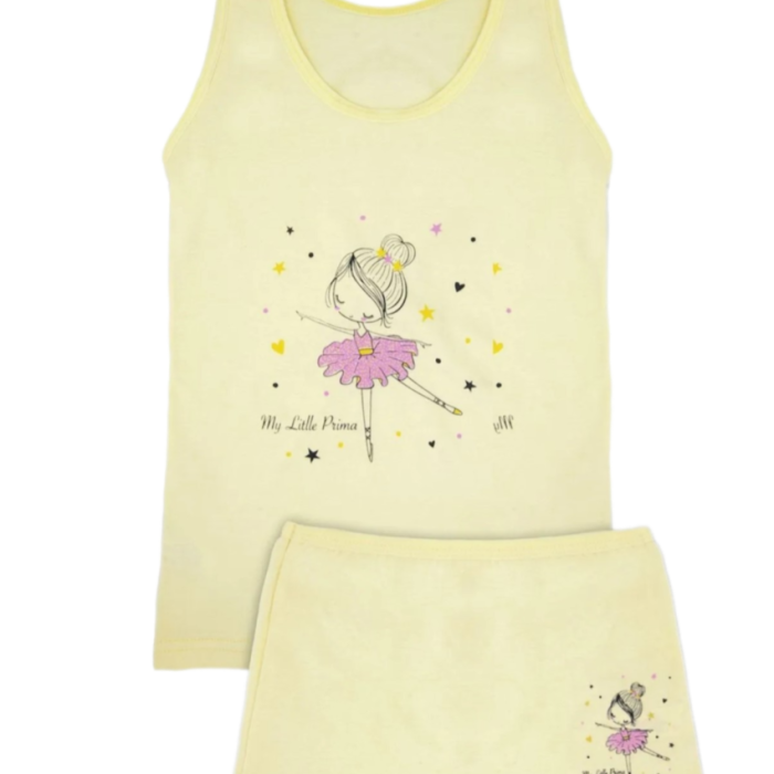 KIZ 3/12 YAŞ KARIŞIK DESENLİ ATLET VE BOXER SET