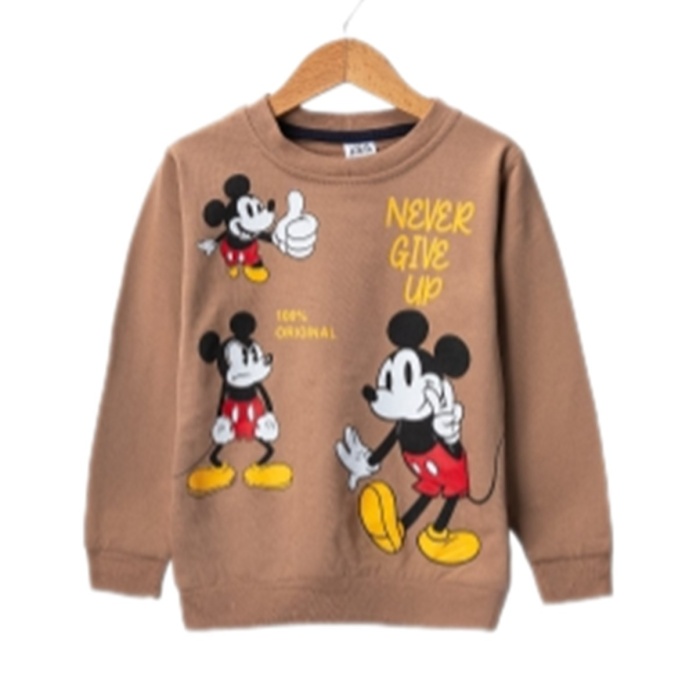 Erkek Çocuk Bisiklet Yaka Karekter Baskılı Sweatshirt
