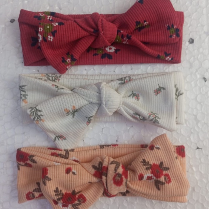 Kız Bebek Çocuk 3 Lü Bandana Seti