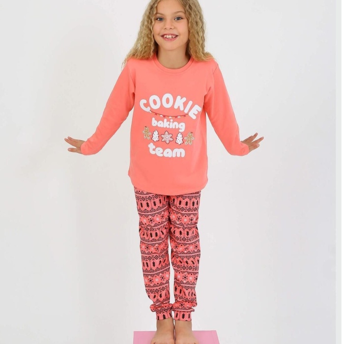Kız Çocuk Uzun Kollu %100 Pamuklu Pijama Takımı 2/5 Yaş