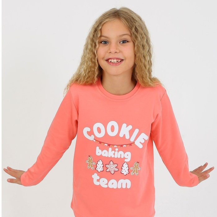 Kız Çocuk Uzun Kollu %100 Pamuklu Pijama Takımı 6/9 Yaş