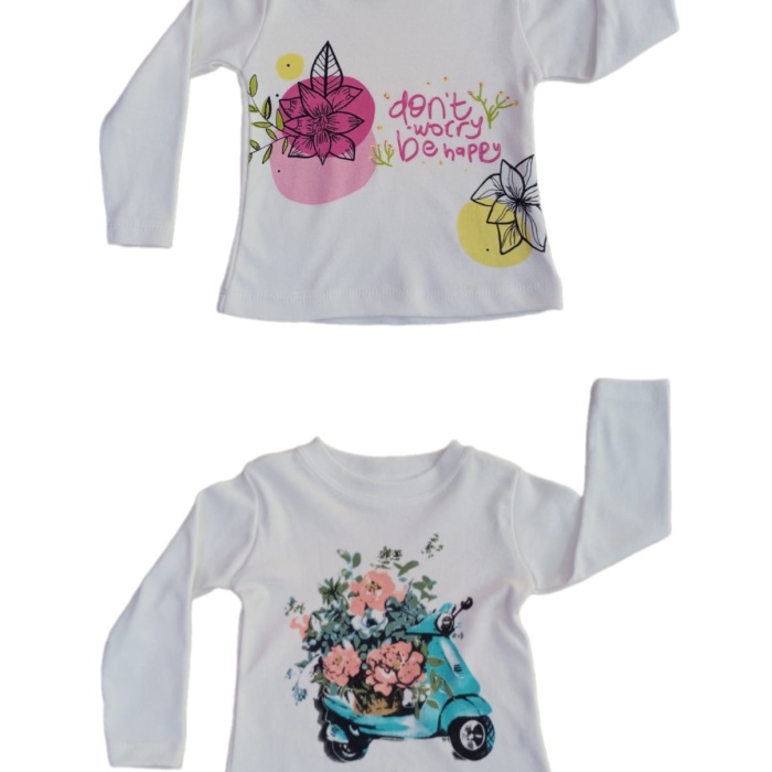 Kız Çocuk Bisiklet Yaka Baskılı Sweatshirt 2/5 yaş