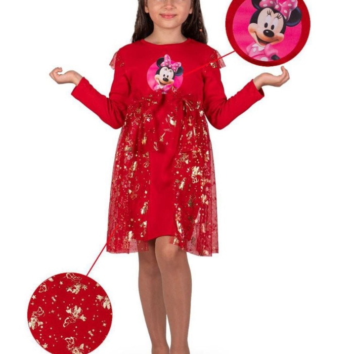 Kız Çocuk Mickey Parti Kıyafeti Dogum Günü ve Gösteri Kostümü Elbisesi