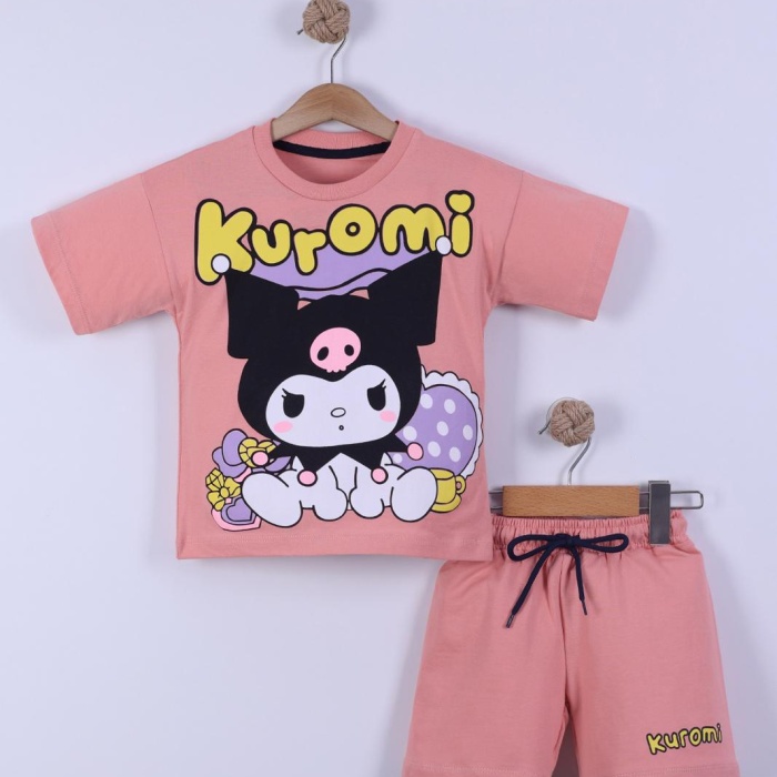 Karekter Baskılı Kız Çocuk T-Shirt Şort Takım 3/6 yaş