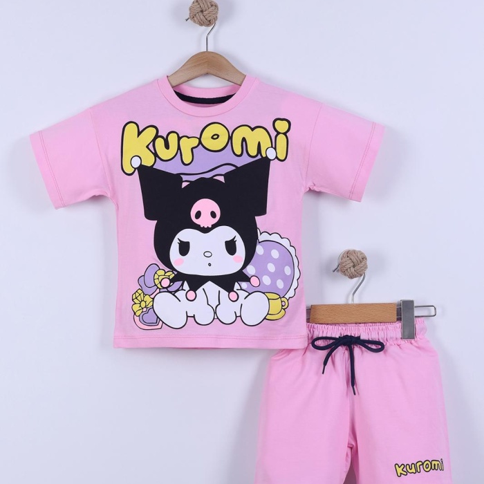 Karekter Baskılı Kız Çocuk T-Shirt Şort Takım 3/6 yaş