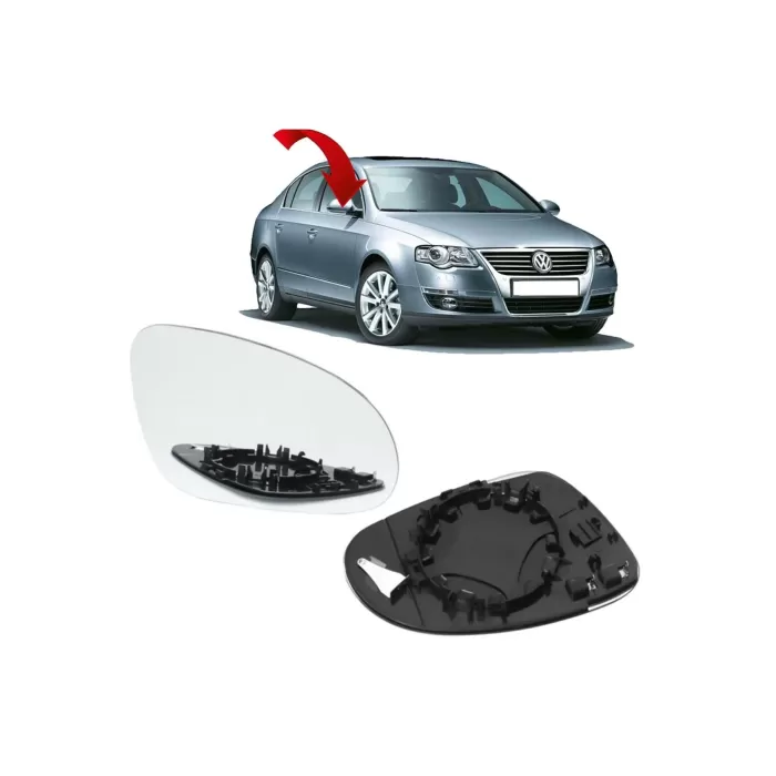 TRANSPORTER T6 SAĞ(YOLCU) DİKİZ AYNA CAMI ISITMALI 2010-2011-2012-2013-2014-2015-2016-2017-2018 7E1857522J