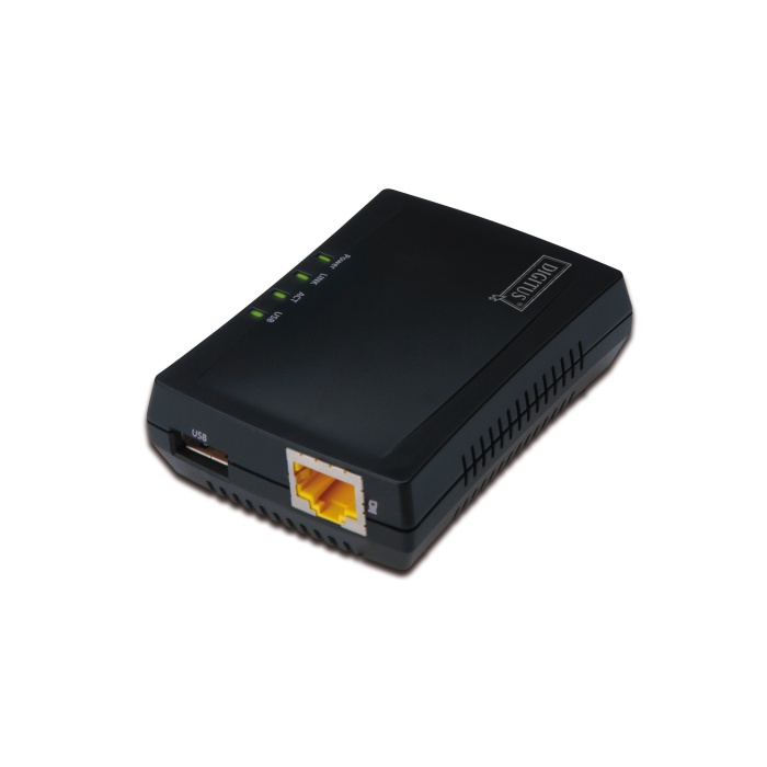 Digitus 1-Port USB 2.0 Çok Fonksiyonlu Network Server&lt;br&gt;NAS özelliği&lt;br&gt;Network USB Hub özelliği&lt;br&gt;1 x 10/100 Mbps port&lt;br&gt;1 x USB 2.0 dişi yuva&lt;br&gt;Multifunction USB Network Server, 1-port Network USB Hub, NAS, Print Server,
