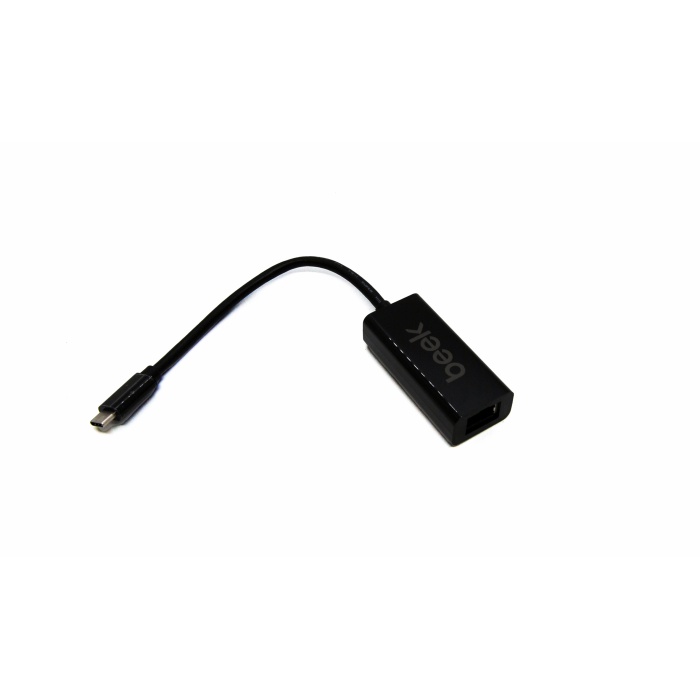 Beek USB Tip C (USB 3.0) Gigabit Ethernet Adaptörü, 1 x 10/100/1000 port, 1 x USB Tip C erkek port (bilgisayar bağlantısı için), çip takımı: REALTEK 8153 ABS Gövde, 15 cm, siyah renk&lt;br&gt;Beek USB C Gigabit RJ45 Ethernet Adaptor