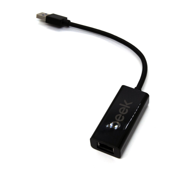 Beek USB 3.0 Gigabit Ethernet Adaptörü, 1 x 10/100/1000 RJ45 Dişi Yuva, USB-A Erkek Konnektör  (bilgisayar bağlantısı için), kablo uzunluğu 20 cm, siyah renk&lt;br&gt;Beek USB 3.0 Gigabit 10/100/1000 Ethernet Adapter