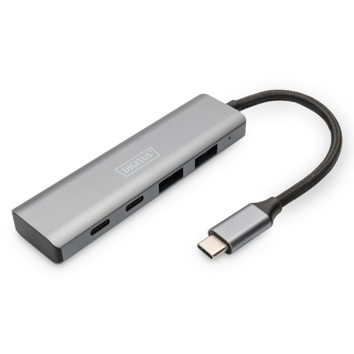 Digitus USB-C 4-Port Hub, 2 x USB-A port 3.1 Gen2, 2 x USB-C port 3.1 Gen2, 5Gbps&lt;br&gt;Digitus USB-C 4-Port Hub, 2 x USB-A port 3.1 Gen2, 2 x USB-C port 3.1 Gen2, 5Gbps