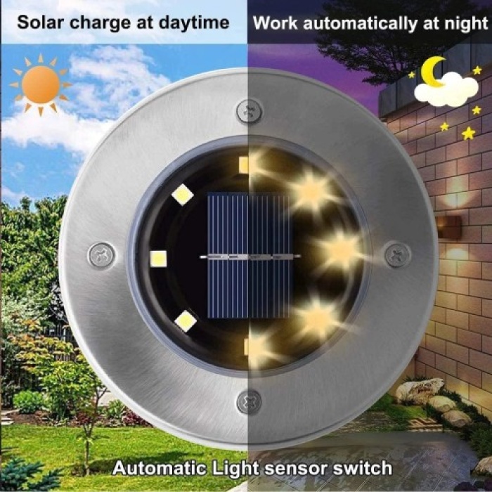 4lü Solar Panelli Kazıklı Bahçe Aydınlatması