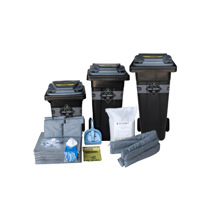 Genel ve Kimyasal Döküntü Mobil Kit 120 Litre Gri Kapaklı