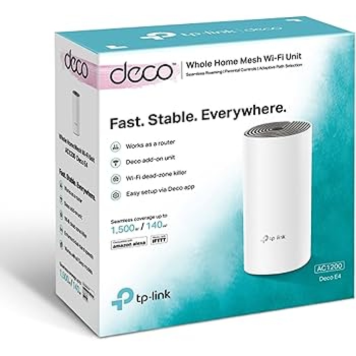 Deco E4 AC 1200 Mbps Mesh Tüm Ev Wi-Fi Sistemi Tekli