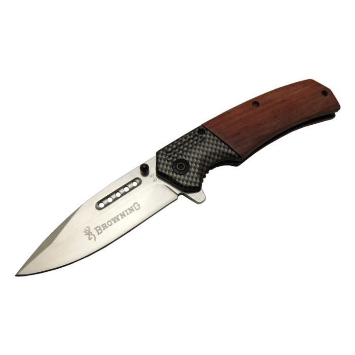 Browning 8-8 Kahverengi Kamp Çakı 20cm - Yarı Otomatik, Ahşap Sap