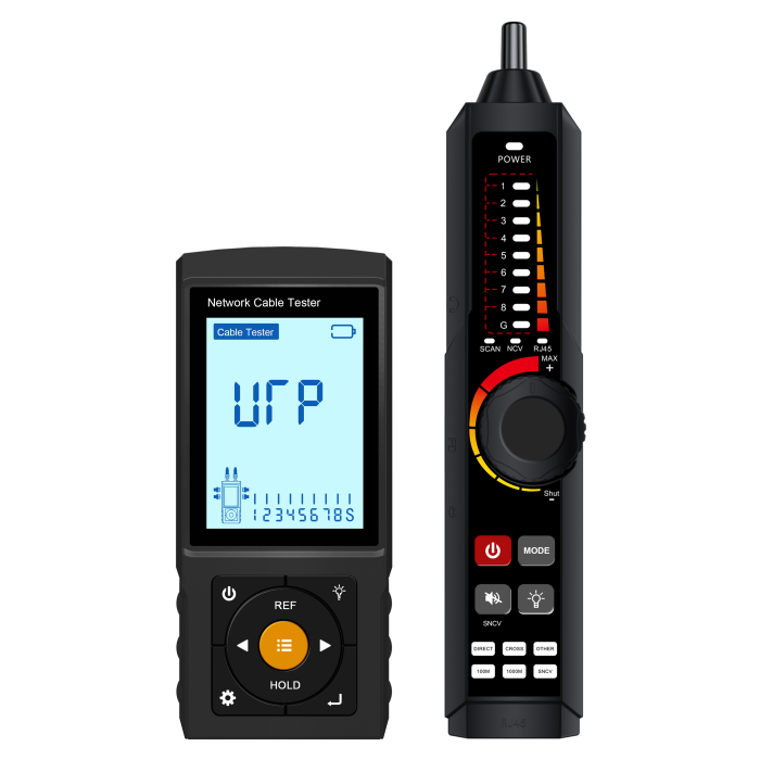3 inch rechargeable network cable tester, RJ45TDR cable tester + Digital cable tracer +Visualfault locator + Optical power meter
