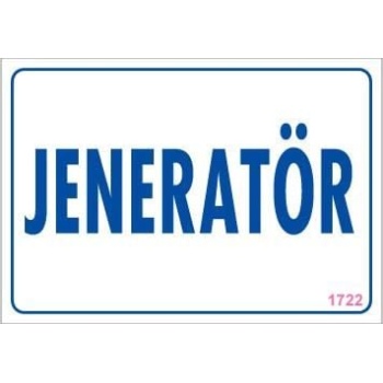 Jeneratör Uyarı Levhası 17,5x25 KOD:1722