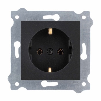 EXEN KAREL M.SİYAH TOPRAKLI PRİZ ÇERÇEVESİZDİR 