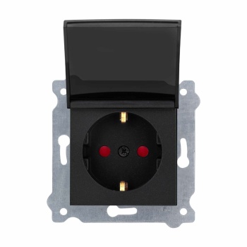 EXEN KAREL M.SİYAH ÇOCUK KOR.KAP. TOPRAKLI PRİZ ÇERÇEVESİZDİR 