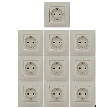 LEGRAND SALBEI TOPRAKLI PRİZ KREM 10 LU PAKET (ÇERÇEVELİ)