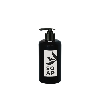 Sıvı Sabunluk Yuvarlak Plastik Pompalı 500 ML - Siyah
