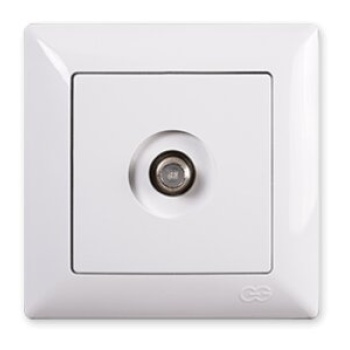 GÜNSAN VISAGE BEYAZ TEKLİ UYDU PRİZİ (F.KON.) (MKZ)