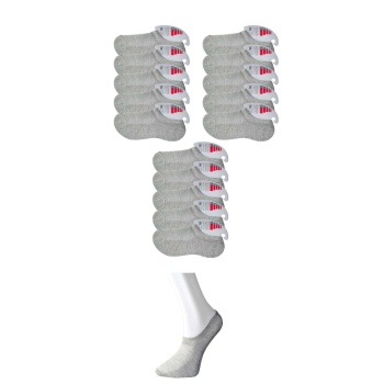 Gri Kadın Görünmez Çorap 15 çift
