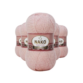 5 Adet Angora Lüks El Örgü İpi Powder 21356