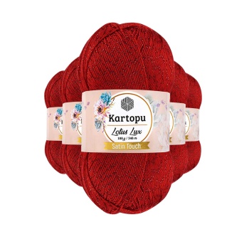 5 Adet Lotus Lux Bikini Büstiyer Bluz Simli Örgü İpi K165 Kırmızı