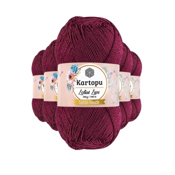 5 Adet Lotus Lux Bikini Büstiyer Bluz Simli Örgü İpi K747 Vişne