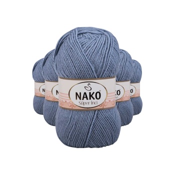 5 Adet Süper İnci El Örgü İpi 100 gr Kot Mavi 1986